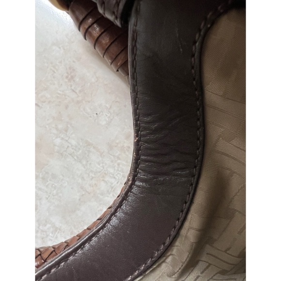 Cole Haan Genevieve Weave Triangle Bag Cole Haan Woven Leather Purse - Picture 12 of 13